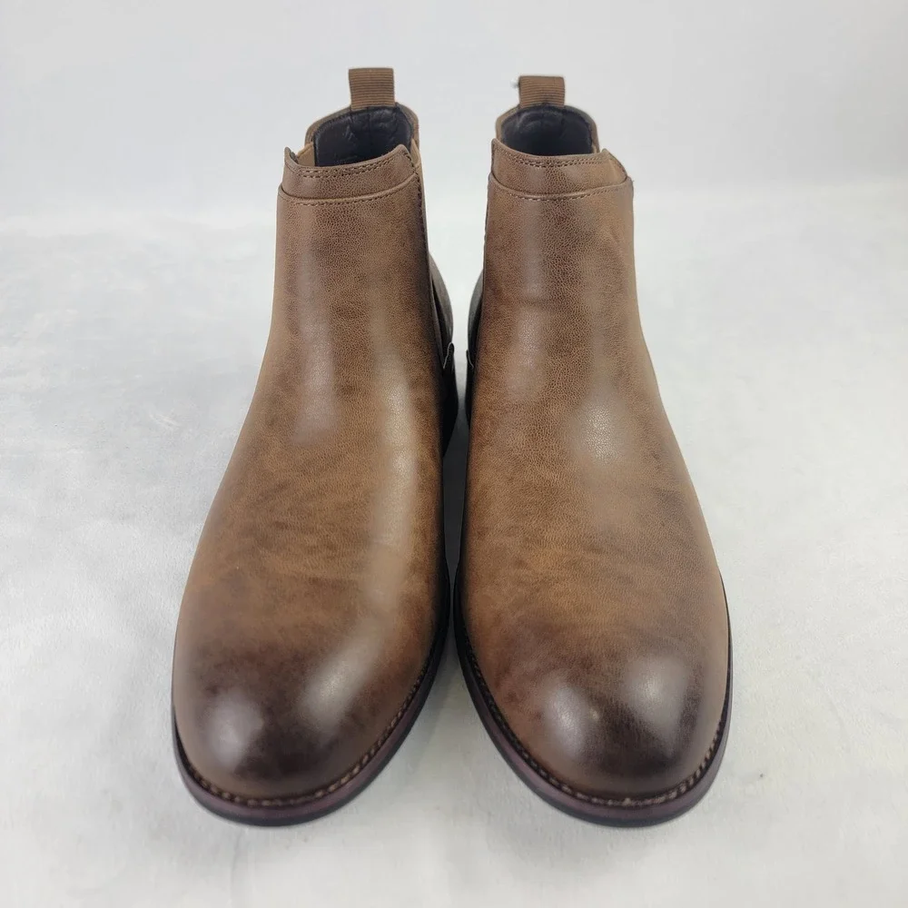 Kohls Landon Mens Ankle Boots Chestnut Brown Size 10 Round Toe Pull On Ankle NEW